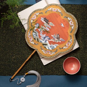 筛月苏州古风扇子 绣花手工苏绣古代汉服圆扇宫廷扇双面刺绣团扇