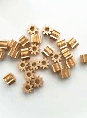 铜齿轮 1模 9齿 内孔3.9 高精微型小齿轮DERUN标准件 直齿轮 10只
