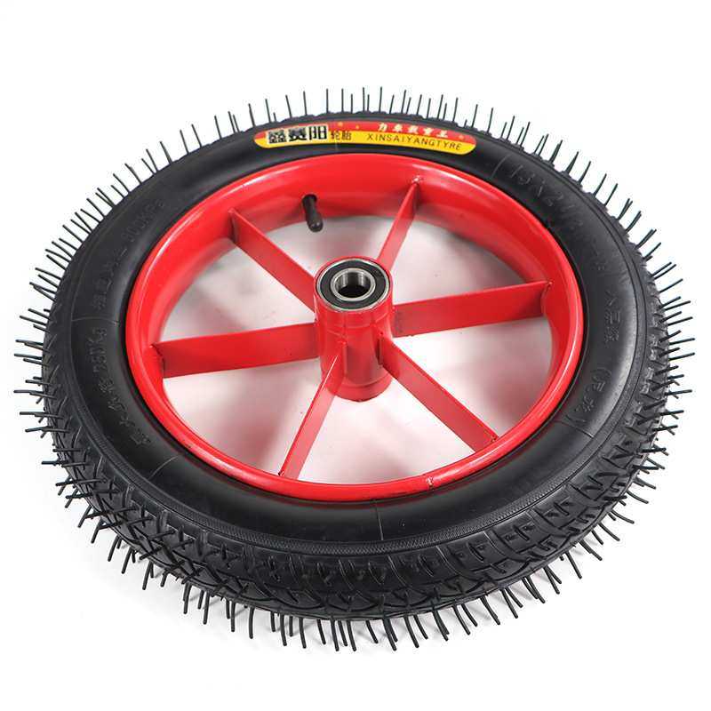 手推车充气轮子13x2 1/2打气轮15寸家用独轮车橡胶轮胎静音