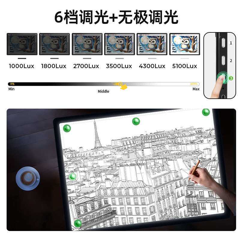 充电A2拷贝台LED写字板临摹板国画透写台美术书法临摹拷贝板新款