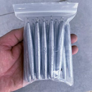 锚鱼专用铅坠防挂底圆柱型铅坠带环笔铅长条铅坠T远投钓鱼锚钩铅