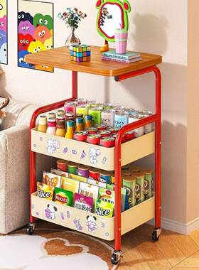 奶油简约收室客无品牌/厅浴室夹纳缝储落地可移卧动零食物架两层