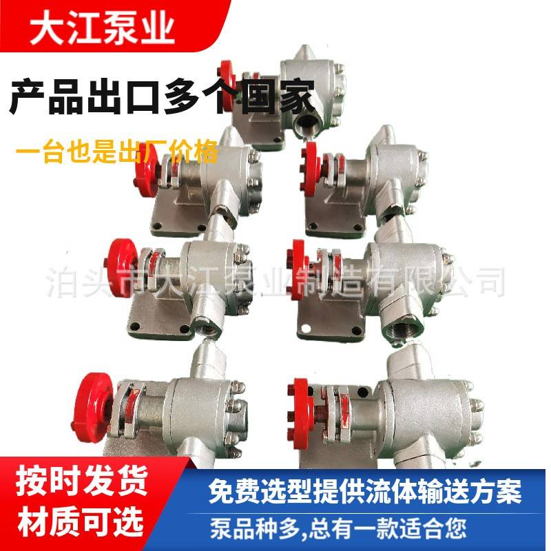 现货KCB-55(304)不锈钢齿轮泵全不锈钢材质化工流体齿轮油泵泵头