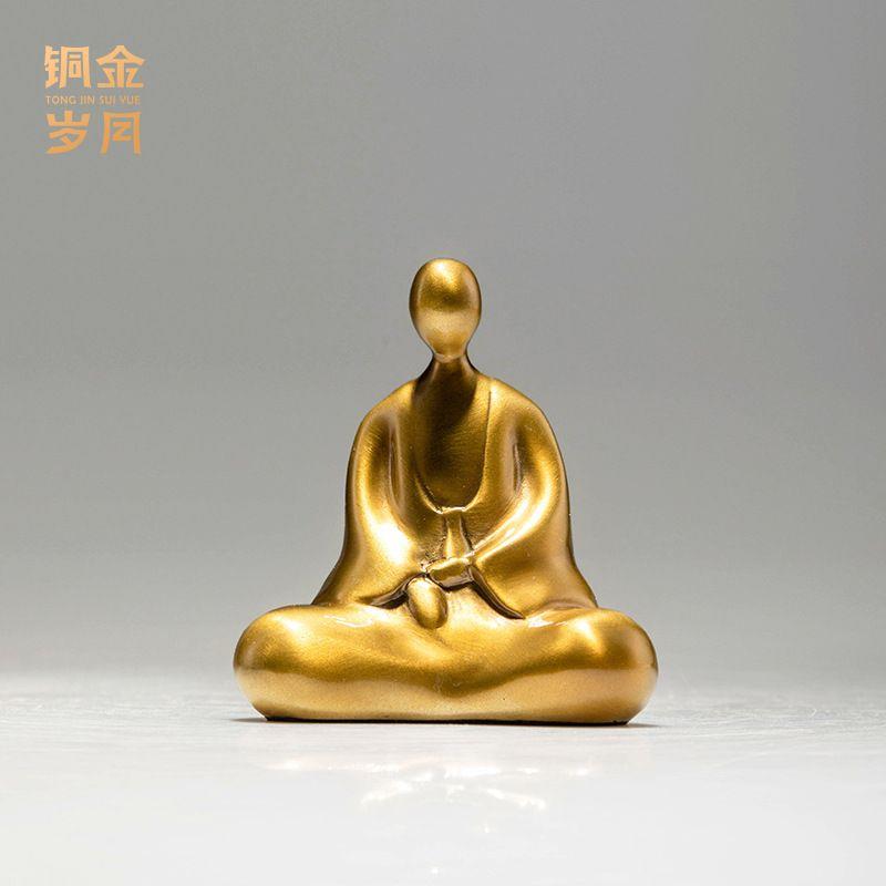 铜金岁月黄铜禅意小和尚