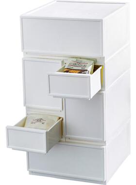 桌面组合收纳盒塑料抽屉式衣食收纳柜零子储物盒1缝8柜cm窄整0102