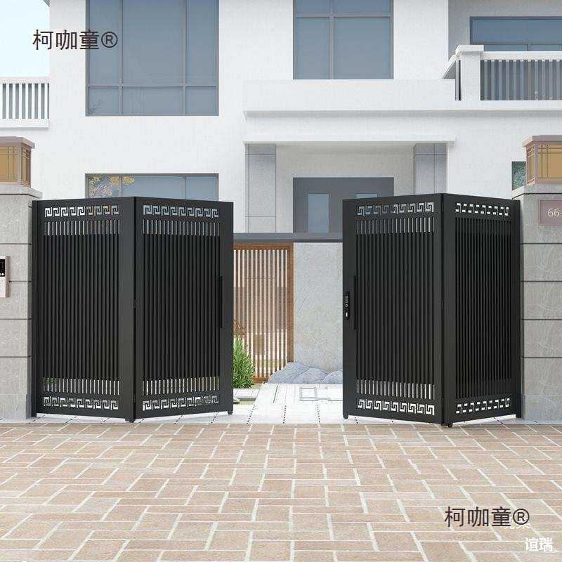 铝合金电动折叠门农村户外院子大门别墅铁艺庭院门不锈钢入麦太保