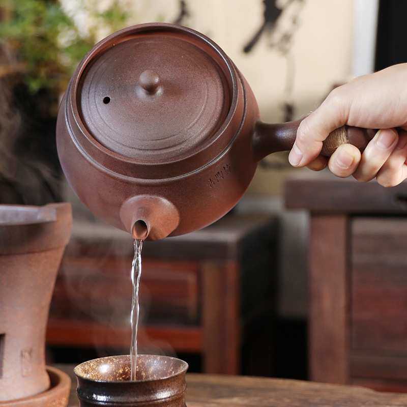 古陶坊大号煮茶壶明火木碳炉围炉电陶炉家用陶瓷烧水壶砂铫养生B&