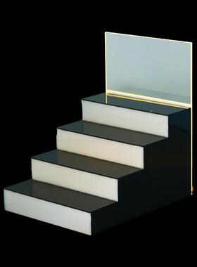 亚克力光酒架发le亚d阶梯酒水展机示柜4层克力高透285明有玻璃发