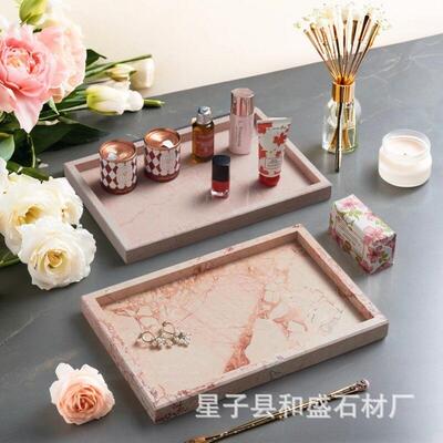 天然KFY大理石奢石方形托浴洗手盘台置物收纳香氛整室归理托盘纳