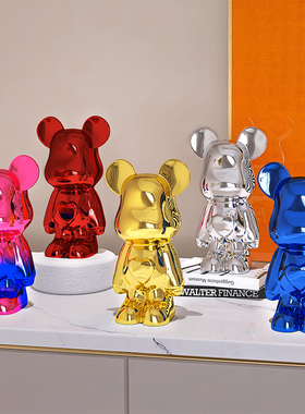 网红暴力熊摆件客厅时尚桌面电视柜卡通公仔摆设样板间软装饰品