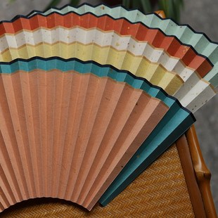 同和纸庄彩色洒金扇面宣纸书法文玩玉竹折扇空白扇面纸9.5寸2排口