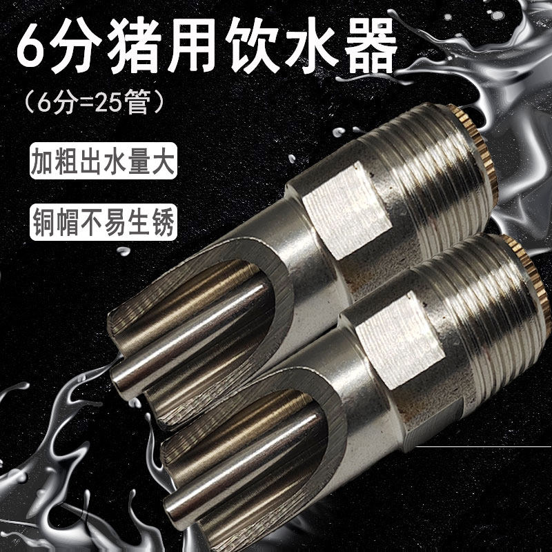 大号加粗6分猪水嘴猪饮水器猪咬嘴鸭嘴加厚铜帽全自动喂水器