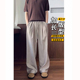 松弛慵懒风休闲阔腿长裤 加长高个子老钱风西装 子男春季 条纹裤 子 裤