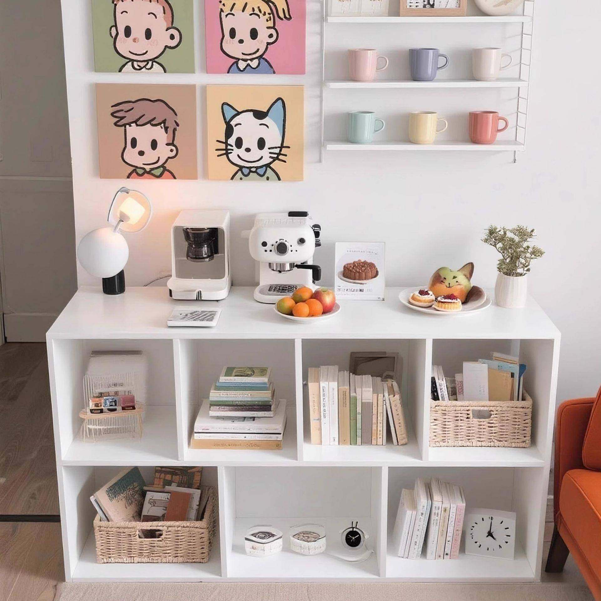 书架落地置物架客厅靠墙出租房收纳储物柜矮柜子儿童绘本架格子柜,节庆用品/礼品,新娘配件,淘宝优惠券,粉丝福利购,淘宝优惠卷