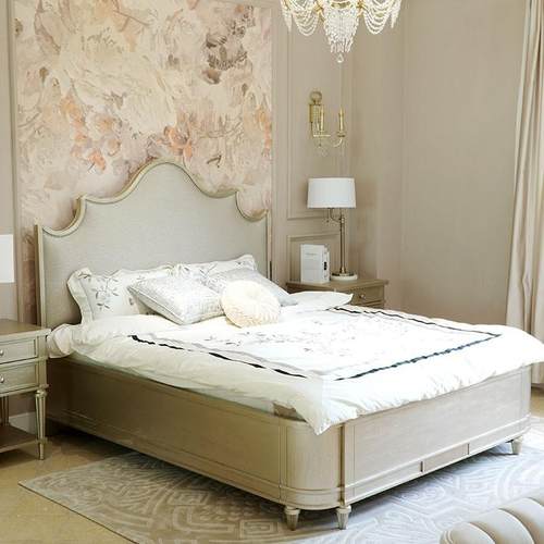 美式床法式轻奢床实木软包床不一真皮主卧婚床网红公主床玫瑰罗盘