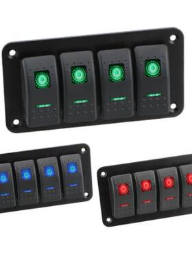 4帮汽车开关控制面板适用于船用汽车大篷车LED灯摇臂汽车开关