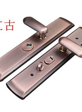 防盗门把手双面加钢不锈钢黑色红古235mm孔