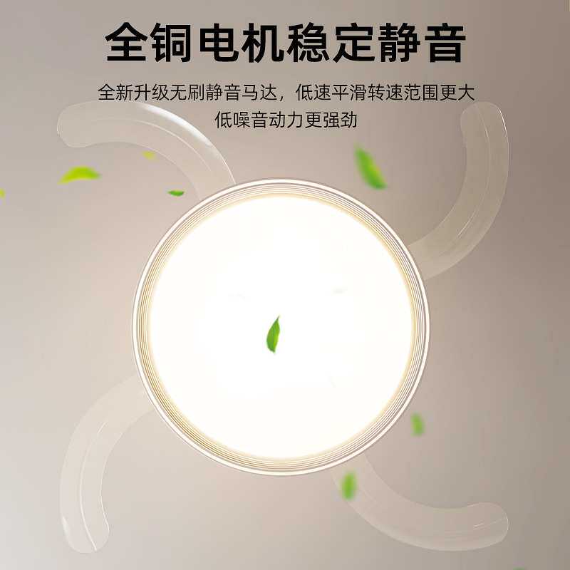 客厅灯进口普瑞光源一体风扇灯隐形创意扇叶简约智能餐厅吊扇灯