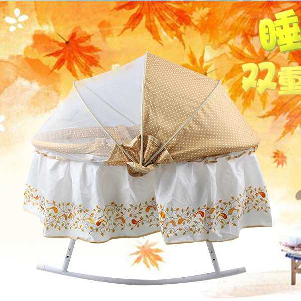 婴儿摇篮床小摇床宝宝外出便携式手提床婴儿哄睡安抚床带蚊帐睡篮