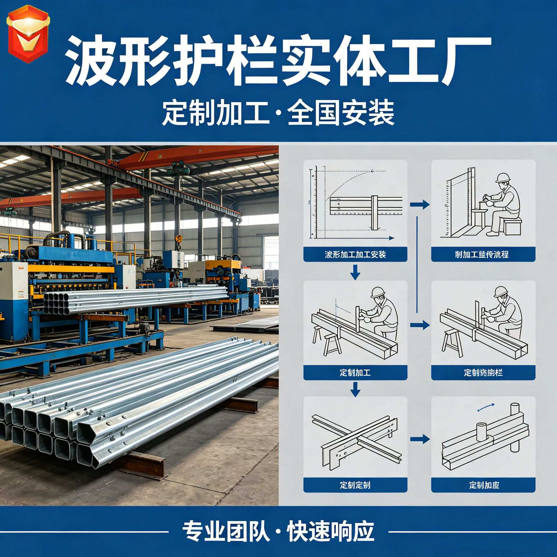 防撞喷塑波形护栏 高速公路二波三波国道乡村道路波型护栏板厂家