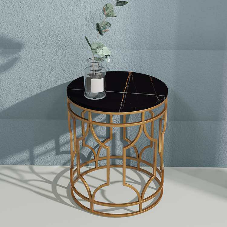 厂家直销轻奢沙发边桌几客厅人造大理石咖啡桌床头柜圆形简约边几