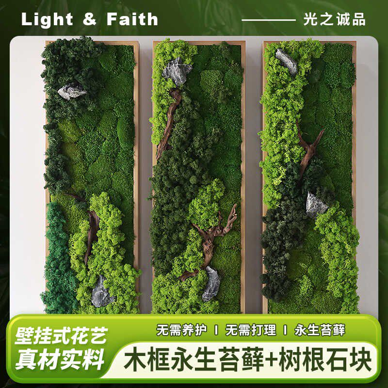 永生苔藓绿植壁挂挂件挂饰壁饰立体植物墙绿植高档墙桌面装饰摆件