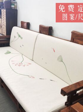 红木沙发垫热销榜四季通用2021年新款冬实木中式靠垫手绘防滑订做