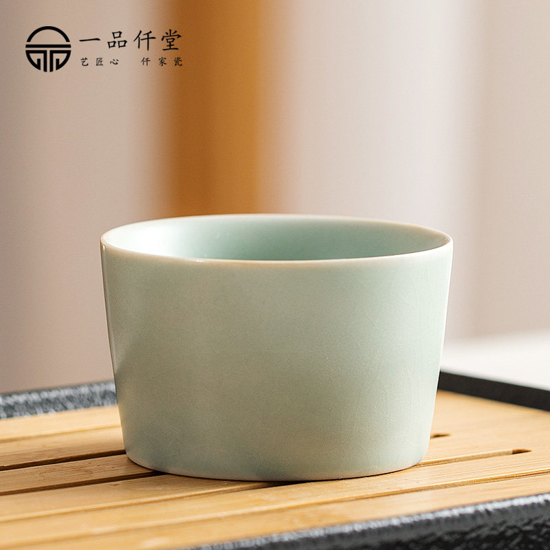 汝窑可养主人杯陶瓷茶杯杯家用功夫茶具品茗杯天青个人专用茶盏