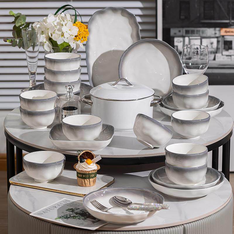 碗碟具套装家无品牌/轻奢简约乔迁送礼碗餐具套装高用级感厨饭盘