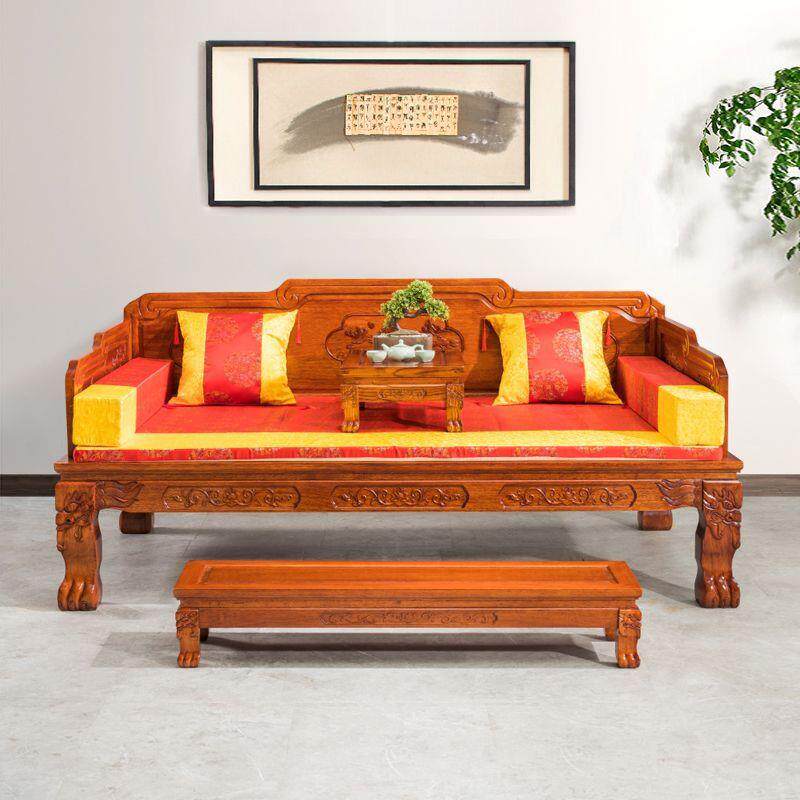 罗汉床实木三件套中式沙发床组合花梨木榆木贵妃榻禅意睡明清床榻