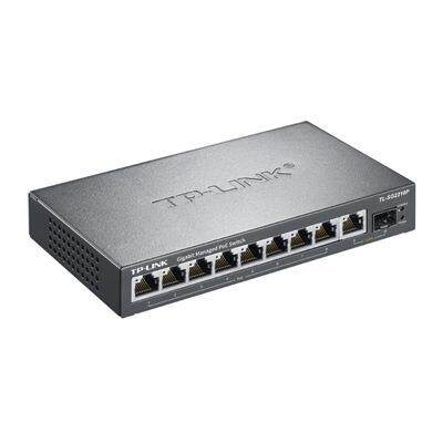 TP-LINK8口千兆POE网管级交换机安防监控网络分线器TL-SG2210P