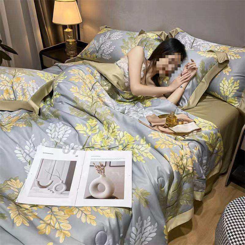 夏季水洗天丝夏凉被四件套家用单双人冰丝夏被可机