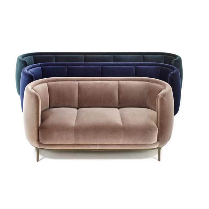 北欧后现代洽谈单人椅酒店咖啡厅轻奢休闲客厅金属脚布艺组合沙发