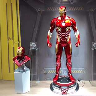 迪士钢铁漫威钢铁侠MK50一代二代翅膀款装饰品大摆件发光雕像合集