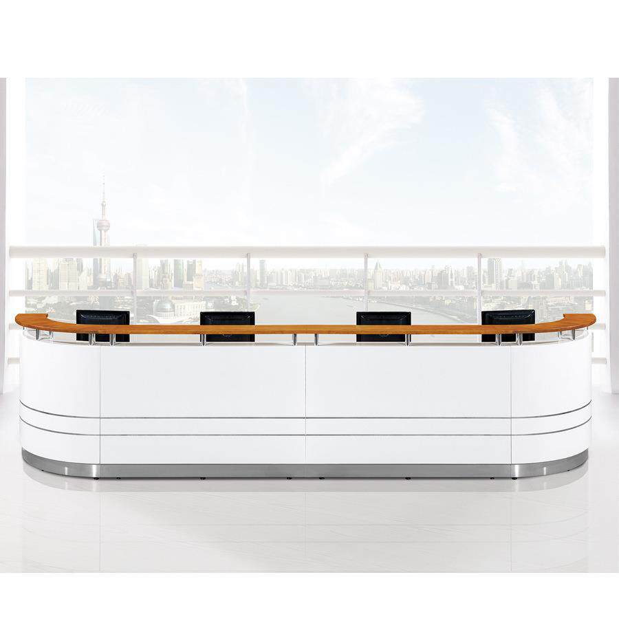 公司办公前台咨询吧台圆形烤漆公司前台接待台商场服务台收银柜台