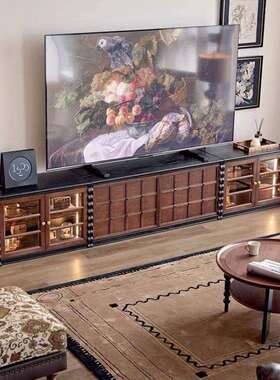 源头工厂价TXP2法式茶几电视柜黑色美式客组合小户型储物柜复古落