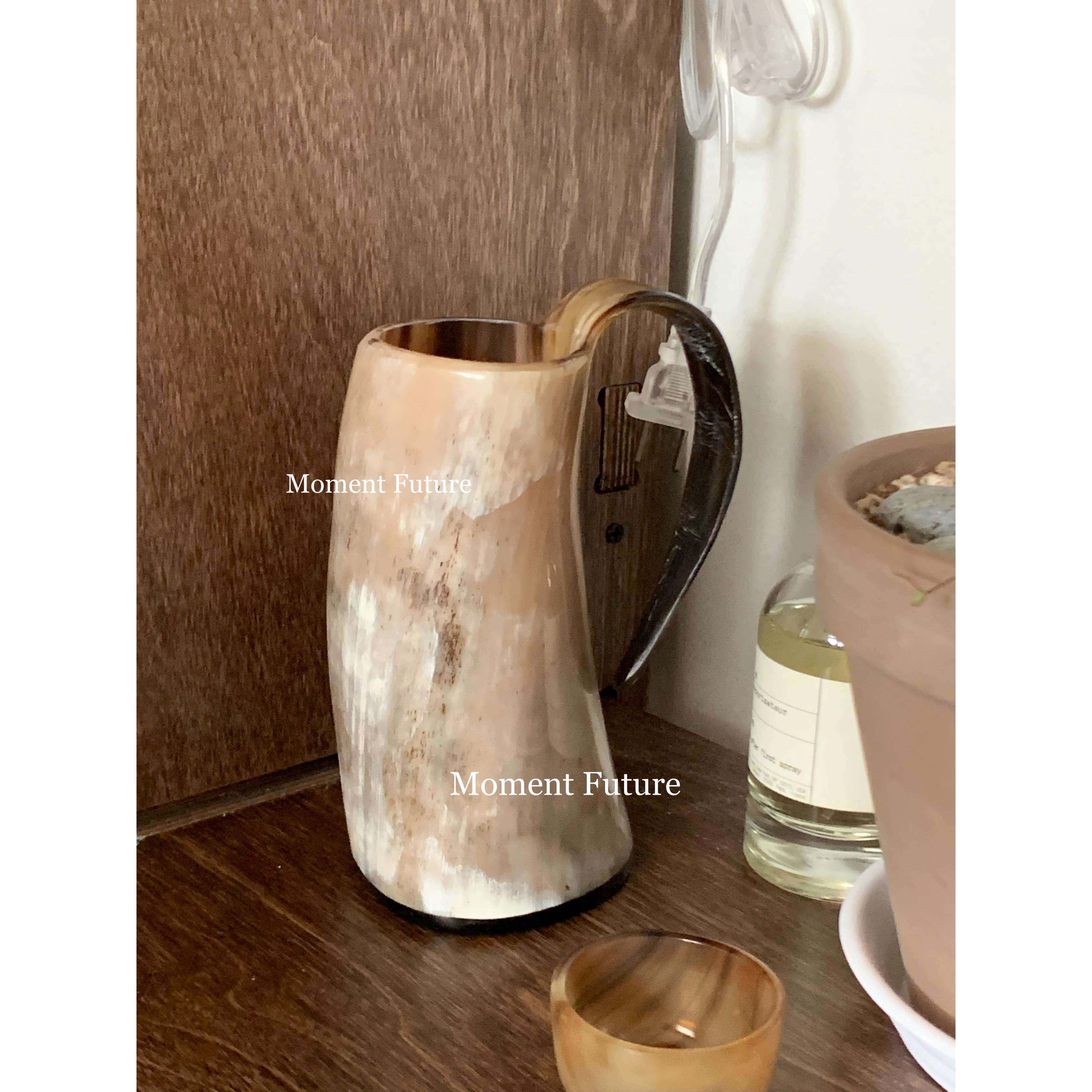 MomentFuture韩系复古异性酒杯茶杯花瓶手工牛角陈列摆件装饰品