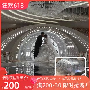 婚庆铁艺道具婚礼堂宴会厅舞台背景拱门雕刻多层造型装 饰路引定做