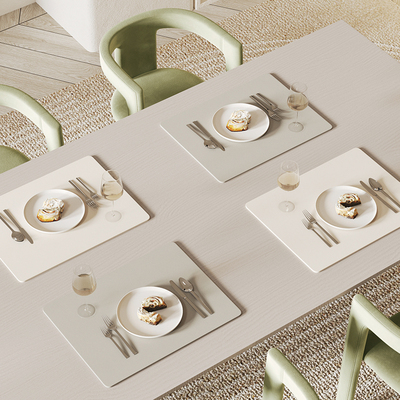 防水餐垫高级感餐垫防水防油免洗隔热布垫餐垫子盘垫轻奢pvc白色