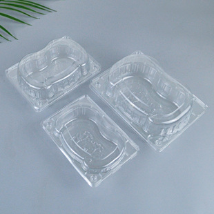 一次性螃蟹透明打包盒塑料连体带盖大中小加厚带卡扣大闸蟹包装 盒