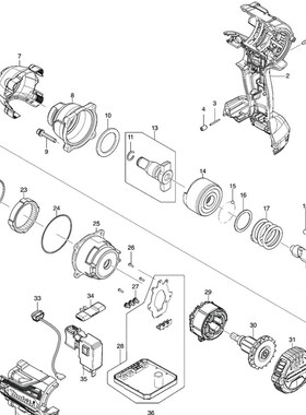 Makita牧田充电式冲击扳手DTW300原装零配件