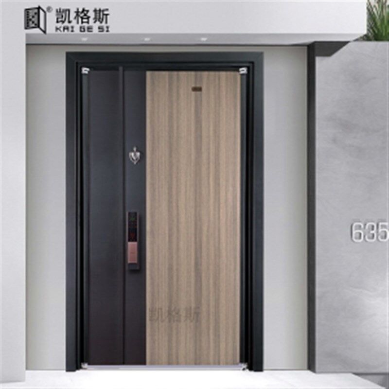整体定制轻奢艺术不锈钢入户门玻璃门现代别墅大门子母门双开门