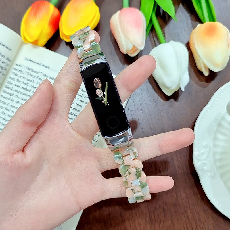 适用荣耀手环4/5表带 智能运动树脂款腕带个性潮男女通用可替换非