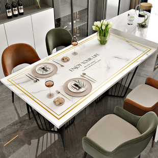 大理石纹皮革桌布轻奢高级感免洗防油防水防烫2022新款 茶几餐桌垫