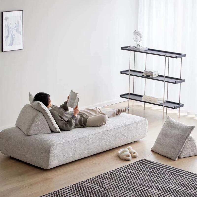 日式榻榻米式两用沙发客厅拆洗布艺雪花绒沙发床贵妃位直排沙发