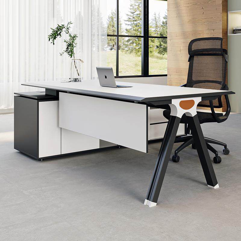 老板办公桌办公室简约现代女士单人撞色小型经理主管1.6米2米书桌