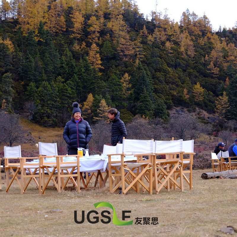榉木直脚加厚导演椅帆布折叠椅室内外收纳轻便椅子会议休闲电脑椅