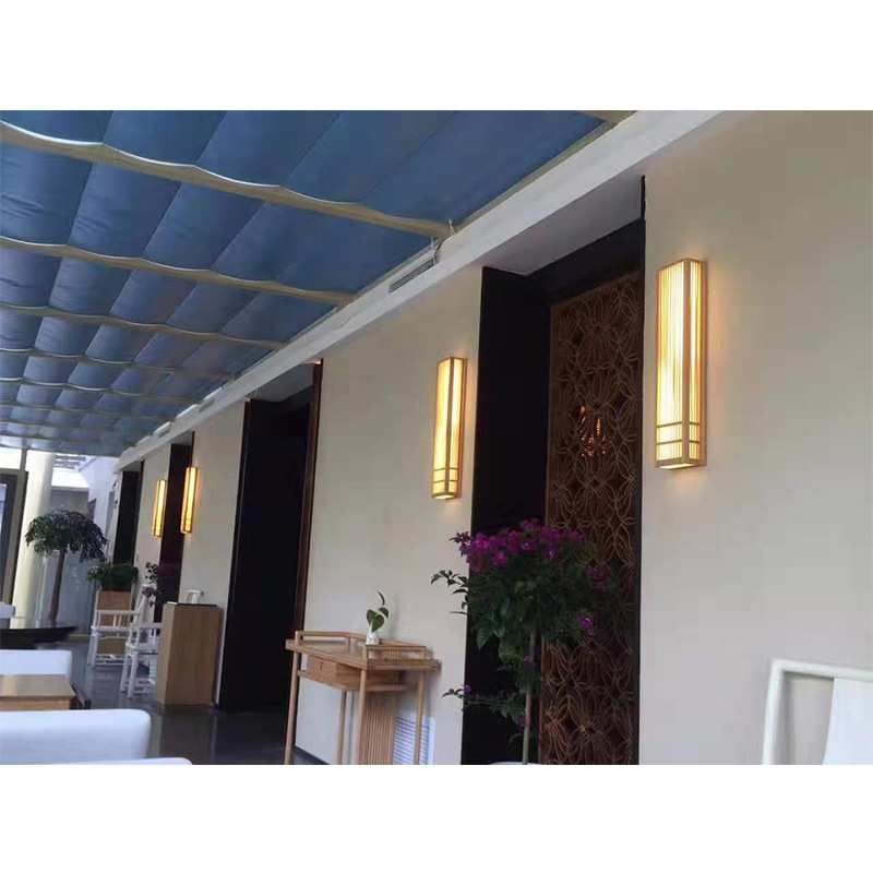 红原县新中式创意酒店阳台布艺灯笼吊灯饭店大厅灯中式餐厅吊灯
