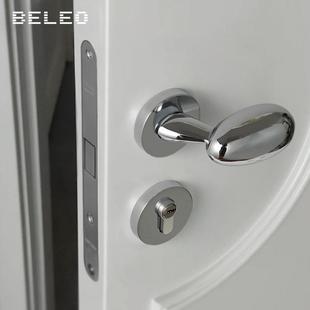 美式金色室门锁家用通音F12-L801用型鹅蛋形体锁简约内分磁吸静卧