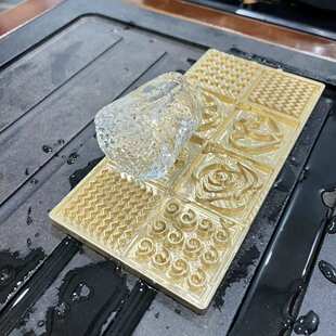 纹理模具豪华调酒师压印冰调酒花纹模板纯铜酒吧制冰冰块logo铜板